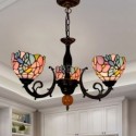 Orchid Stained Glass Chandelier Glass Pendant Light