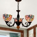 Orchid Stained Glass Chandelier Glass Pendant Light