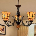 Retro Stained Glass Pendant Lamp Colorful Beads Glass Chandelier