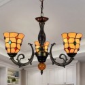 Retro Stained Glass Pendant Lamp Colorful Beads Glass Chandelier