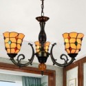 Retro Stained Glass Pendant Lamp Colorful Beads Glass Chandelier