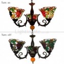 Grape Pattern Stained Glass Chandelier Retro Glass Pendant Lamp