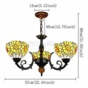 Yellow Sunflower Stained Glass Chandelier Glass Pendant Lamp