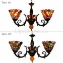 Retro Stained Glass Pendant Lamp Glass Chandelier