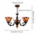 Retro Stained Glass Pendant Lamp Glass Chandelier