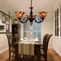 Retro Stained Glass Pendant Lamp Glass Chandelier