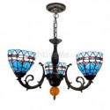 Mediterranean Style Stained Glass Chandelier Glass Pendant Lamp