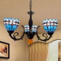 Mediterranean Style Stained Glass Chandelier Glass Pendant Lamp