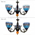 Mediterranean Style Stained Glass Chandelier Glass Pendant Lamp