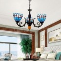 Mediterranean Style Stained Glass Chandelier Glass Pendant Lamp