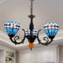 Mediterranean Style Stained Glass Chandelier Glass Pendant Lamp