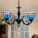 Mediterranean Style Stained Glass Chandelier Glass Pendant Lamp