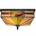 Stained Glass Flush Mount Vintage Style Ceiling Light