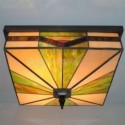 Stained Glass Flush Mount Vintage Style Ceiling Light