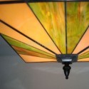 Stained Glass Flush Mount Vintage Style Ceiling Light