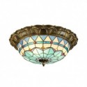 Stained Glass Flush Mount Antique Style Decorative Ceiling Lamp