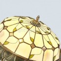 Stained Glass Flush Mount Lighting Leaf Pattern Ceiling Light