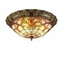 Dome Stained Glass Flush Mount Ceiling Light