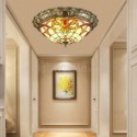 Dome Stained Glass Flush Mount Ceiling Light