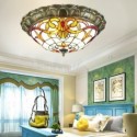 Dome Stained Glass Flush Mount Ceiling Light