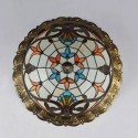 Dome Stained Glass Flush Mount Ceiling Light