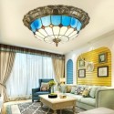 Minimalist Stained Glass Flush Mount Ceiling Light