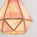 Brass Diamond Pendant Light Modern Stained Glass Hanging Light Length Adjustable