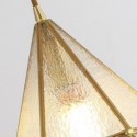 Brass Diamond Pendant Light Modern Stained Glass Hanging Light Length Adjustable