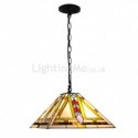 Stained Glass Pendant Lamp Vintage Style 2-Light Glass Light