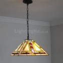 Stained Glass Pendant Lamp Vintage Style 2-Light Glass Light