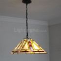 Stained Glass Pendant Lamp Vintage Style 2-Light Glass Light