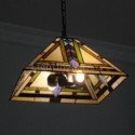 Stained Glass Pendant Lamp Vintage Style 2-Light Glass Light