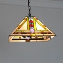 Stained Glass Pendant Lamp Vintage Style 2-Light Glass Light