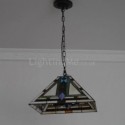 Stained Glass Pendant Lamp Vintage Style 2-Light Glass Light