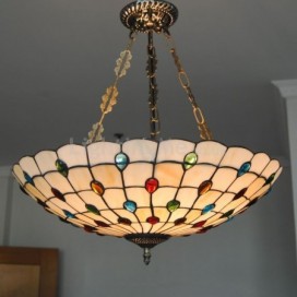 Stained Glass Umbrella Pendant Light 5 Light Fixture