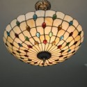 Stained Glass Umbrella Pendant Light 5 Light Fixture