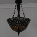 Stained Glass Pendant Light Retro Style Light Fixture 3 Lights