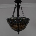 Stained Glass Pendant Light Retro Style Light Fixture 3 Lights