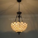 Stained Glass Pendant Light Retro Ceiling Light Fixture 3 Lights