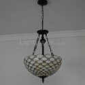 Stained Glass Pendant Light Retro Ceiling Light Fixture 3 Lights