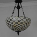 Stained Glass Pendant Light Retro Ceiling Light Fixture 3 Lights