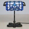 Table Lamp Blueoque Small Bedside Lamp Decorative Stained Glass Desk Light