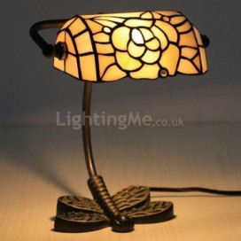 Table Lamp Rose Small Stained Glass Beside Light