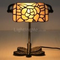 Table Lamp Rose Small Stained Glass Beside Light