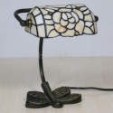 Table Lamp Rose Small Stained Glass Beside Light