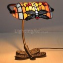 Table Lamp Orange Dragonfly Stained Glass Desk Lamp Decorative Light