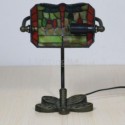 Stained Glass Table Lamp Green Dragonfly Decoration Desk Lamp