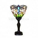 Table Lamp Dragonflys Vintage Stained Glass Desk Lamp