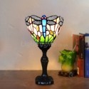 Table Lamp Dragonflys Vintage Stained Glass Desk Lamp