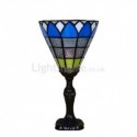 European Table Lamp Coloured Glass Beside Lamp